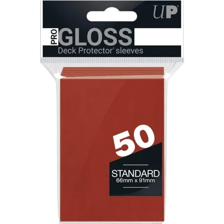 50 Fundas Standar Ultra Pro Gloss Deck Protector (Rojo)