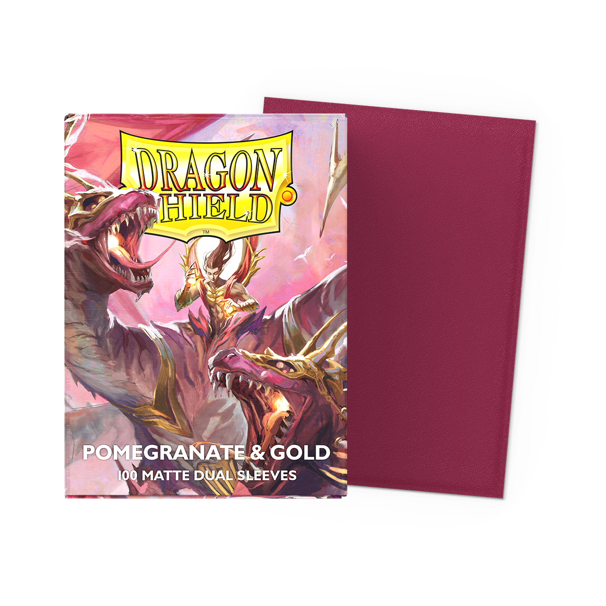 Fundas Dragon Shield Matte Dual Pomegranate & Gold Standard (100 unidades), imagen oficial 1