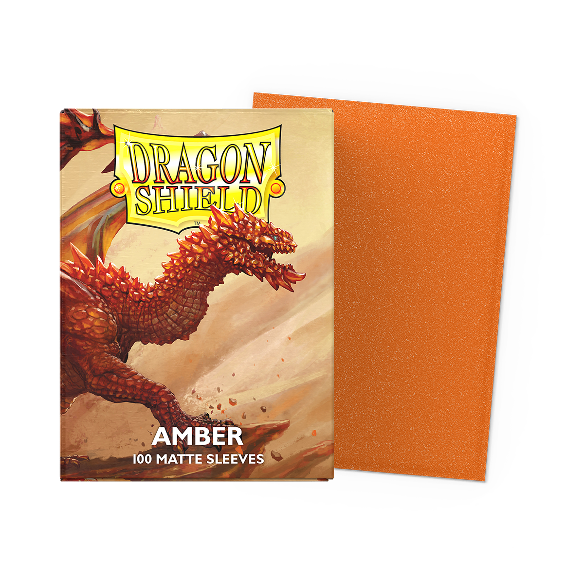 Fundas Dragon Shield Matte Amber Standard (100 unidades), imagen oficial 1