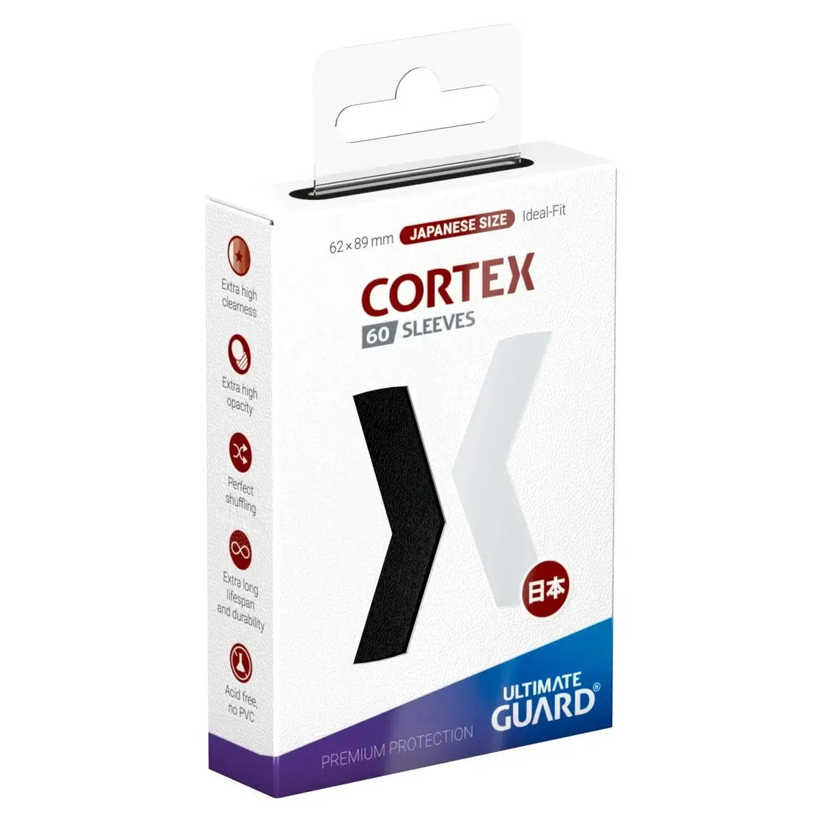 60 Small Ultimate Guard Cortex Sleeves (Black) - El Duelista