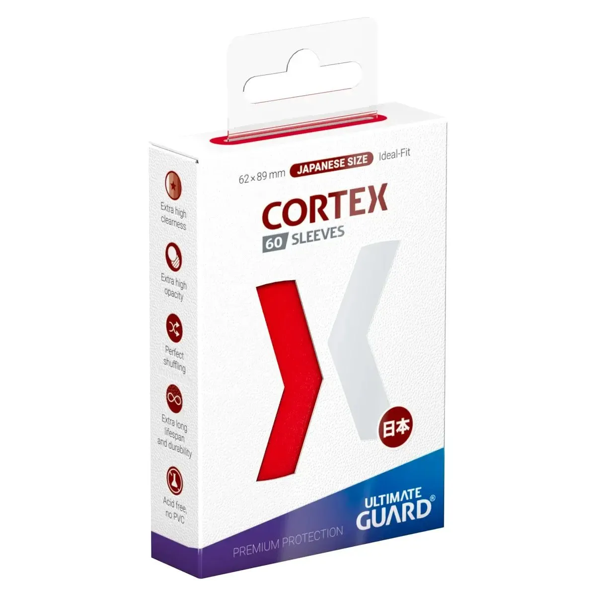 60 Small Ultimate Guard Cortex Sleeves (Red) - El Duelista