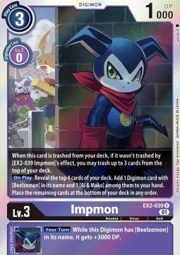 Impmon (EX2-039) (V.1)⁣ - Digital Hazard⁣ (Rare)⁣ [039]