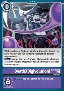 DeathXDigivolution (BT9-106)⁣ - X Record⁣ (Common)⁣ [106]