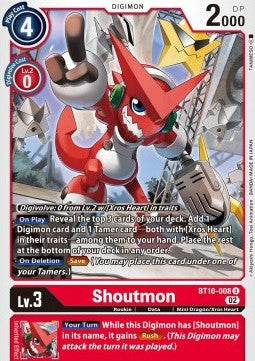 Shoutmon (BT10-008)⁣ - Xros Encounter⁣ (Uncommon)⁣ [008]