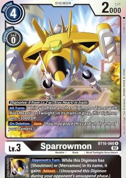 Sparrowmon (BT10-060) (V.1)⁣ - Xros Encounter⁣ (Rare)⁣ [060]