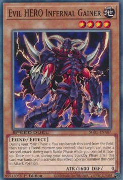 Evil HERO Infernal Gainer⁣ - Speed Duel GX: Duelists of Shadows⁣ (Common)⁣ [A07]