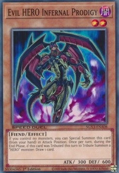Evil HERO Infernal Prodigy⁣ - Speed Duel GX: Duelists of Shadows⁣ (Common)⁣ [A08]