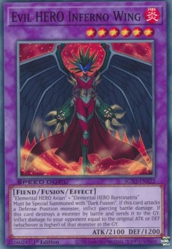 Evil HERO Inferno Wing⁣ - Speed Duel GX: Duelists of Shadows⁣ (Common)⁣ [A22]