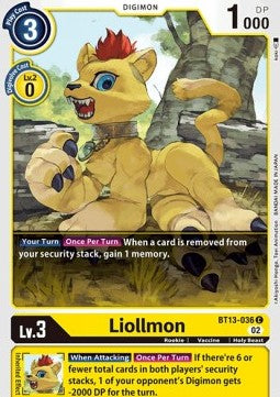 Liollmon (BT13-036)⁣ - Versus Royal Knights⁣ (Common)⁣ [036]