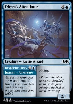 Obyra's Attendants // Desperate Parry⁣ - Wilds of Eldraine⁣ (Common)⁣ [63]