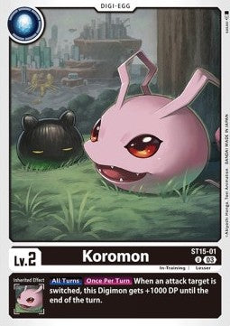 Koromon (ST15-01) (V.1)⁣ - Starter Deck: Dragon of Courage⁣ (Uncommon)⁣ [001]