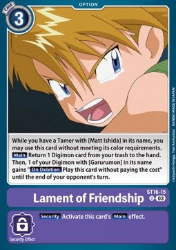 Lament of Friendship (ST16-15) (V.1)⁣ - Starter Deck: Wolf of Friendship⁣ (Uncommon)⁣ [015]