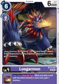Loogarmon (BT14-074)⁣ - Blast Ace⁣ (Common)⁣ [074]