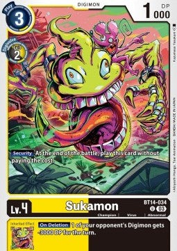 Sukamon (BT14-034)⁣ - Blast Ace⁣ (Uncommon)⁣ [034]