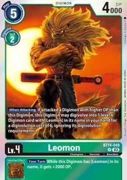 Leomon (BT14-048)⁣ - Blast Ace⁣ (Rare)⁣ [048]