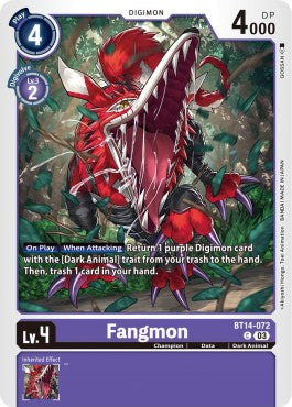Fangmon (BT14-072)⁣ - Blast Ace⁣ (Common)⁣ [072]