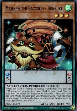 Majespecter Raccoon - Bunbuku (V.1 - Super Rare)⁣ - Maze of Millennia⁣ (Super Rare)⁣ [072]