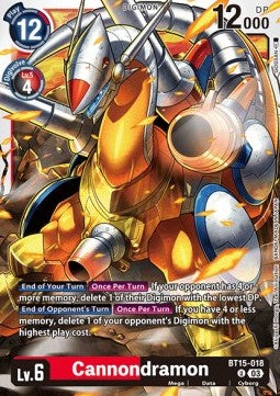 Cannondramon (BT15-018)⁣ - Exceed Apocalypse⁣ (Uncommon)⁣ [018]