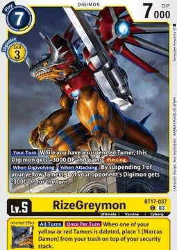 RizeGreymon (BT17-037)⁣ - Secret Crisis⁣ (Common)⁣ [037]