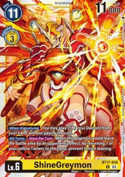 ShineGreymon (BT17-039)⁣ - Secret Crisis⁣ (Rare)⁣ [039]