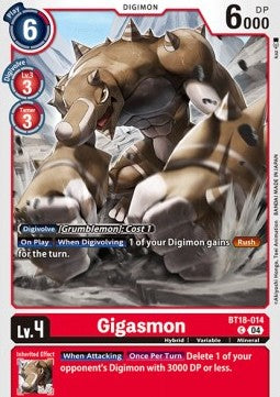 Gigasmon (BT18-014)⁣ - Special Booster Ver 2.0⁣ (Common)⁣ [014]