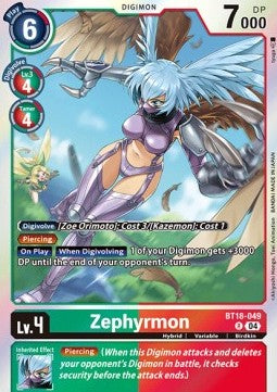 Zephyrmon (BT18-049) (V.1)⁣ - Special Booster Ver 2.0⁣ (Rare)⁣ [049]