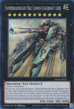 Superdreadnought Rail Cannon Juggernaut Liebe (V.1 - Super Rare)⁣ - Quarter Century Bonanza⁣ (Super Rare)⁣ [041]
