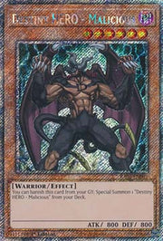 Destiny HERO - Malicious (V.4 - Platinum Secret Rare)⁣ - Quarter Century Bonanza⁣ (Platinum Secret Rare)⁣ [001]