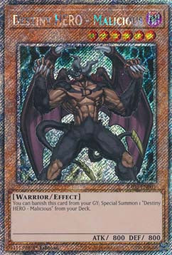 Destiny HERO - Malicious (V.4 - Platinum Secret Rare)⁣ - Quarter Century Bonanza⁣ (Platinum Secret Rare)⁣ [001]