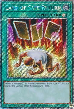 Card of Safe Return (V.1 - Platinum Secret Rare)⁣ - Quarter Century Bonanza⁣ (Platinum Secret Rare)⁣ [114]