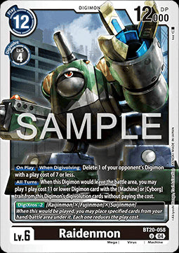 Raidenmon (BT20-058)⁣ - Special Booster Ver 2.5⁣ (Uncommon)⁣ [058]