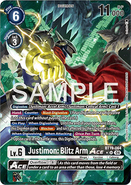 Justimon: Blitz Arm Ace (BT19-064) (V.2)
