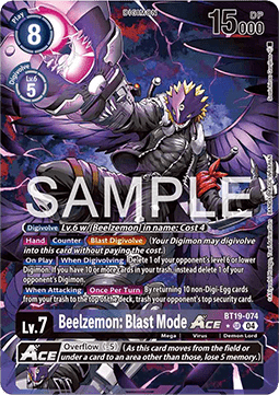 Beelzemon: Blast Mode Ace (BT19-074) (V.2)