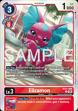 Elizamon (BT21-008) (V.1)⁣ - World Convergence⁣ (Rare)⁣ [008]