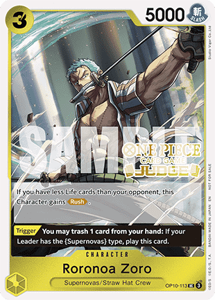 Roronoa Zoro (OP10-113) - Judge Promos (Uncommon) [JDG-OP10-113]