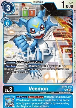 Veemon (BT22-019)⁣ - Cyber Eden⁣ (Rare)⁣ [019]