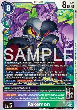 Fakemon (BT22-075)⁣ - Cyber Eden⁣ (Rare)⁣ [075]