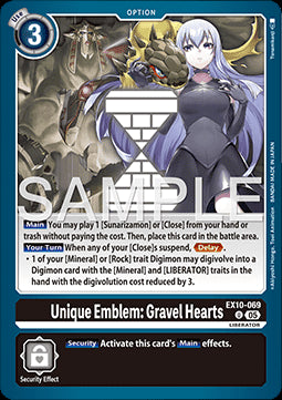 Unique Emblem: Gravel Hearts (EX10-069) (V.1) - Sinister Order (Uncommon) [069]