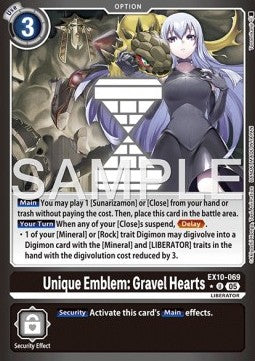 Unique Emblem: Gravel Hearts (EX10-069) (V.2) - Sinister Order (Alternative Art) [069]