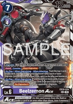 Beelzemon Ace (EX10-074) (V.1) - Sinister Order (Secret Rare) [074]