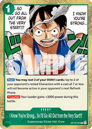 I Know You're Strong... So I'll Go All Out from the Very Start!!! (OP13-040) - Carrying on his Will (Rare) [OP13-040]
