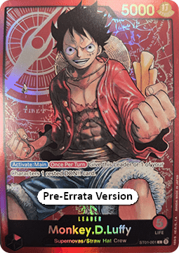 Monkey.D.Luffy (ST01-001) (V.3) - Starter Deck: Straw Hat Crew (Leader) [ST01-001]