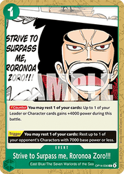 Strive to Surpass me, Roronoa Zoro!!! (OP14-036) - The Azure Sea's Seven (Common) [OP14-036]