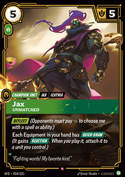 Jax, Unmatched (V.1 - Rare) - Spiritforged (Rare) [SFD-054]