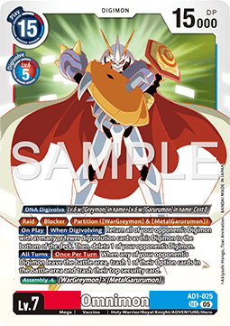 Omnimon (AD1-025) (V.1) - Digimon Generation (Secret Rare) [AD-01-025]