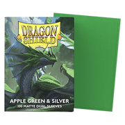 100 Dragon Shield Sleeves - Matte Dual Apple Green & Silver