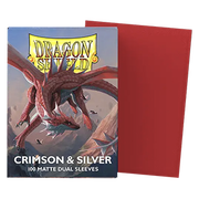 100 Dragon Shield Sleeves - Matte Dual Crimson & Silver