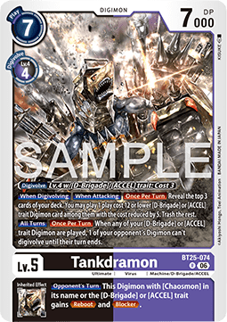 Tankdramon (BT25-074) - Dual Revolution (Rare) [BT-25-074]