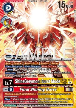 ShineGreymon: Burst Mode / Final Shining Burst (BT25-104) (V.2) - Dual Revolution (Alternative Art) [BT-25-104]
