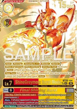 ShineGreymon: Burst Mode / Final Shining Burst (BT25-104) (V.3)